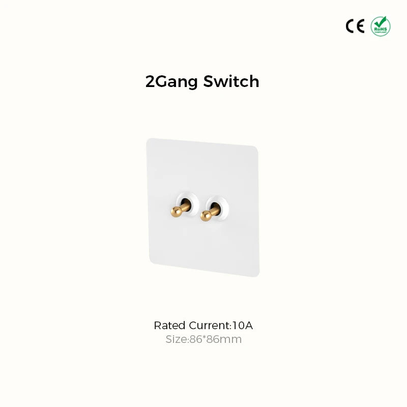 Avoir White Sockets And Switches Retro Switch Button 220V Light Switch Dimmer Toggle Switches 220V Stainless Home Improvements