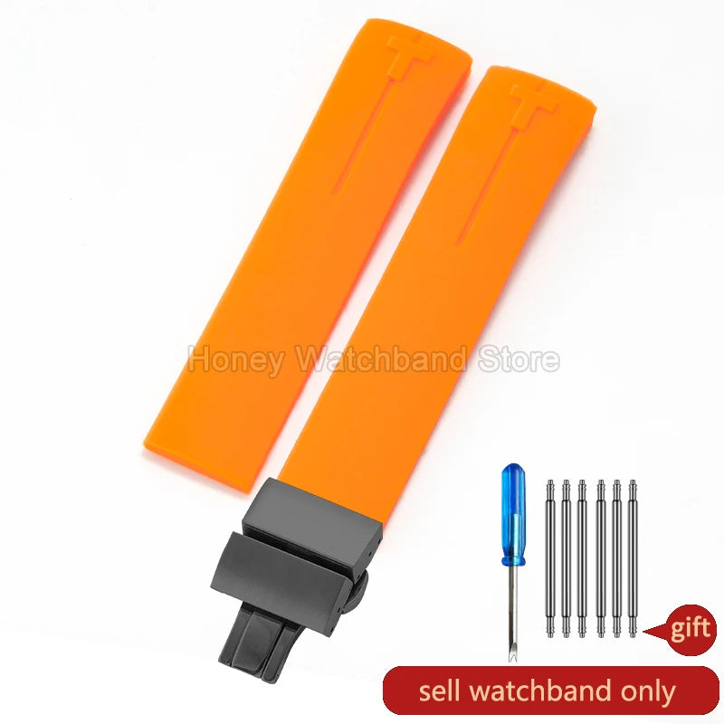 Flexible Comfortable Silicone Bracelet for Tissot T-Touch Blue Orange T013 T047 T121 Watchband Special Interface Sweat Resistant