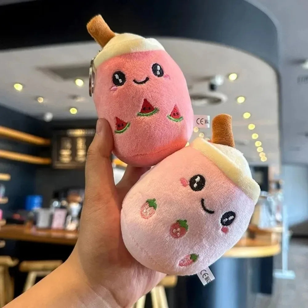 Cute Milk Tea Cup Pet Plush Toy Soft Stuffed Lovely Boba Pearl Design for Dogs Cats Entertainment Interactive Pet Play Supplies
