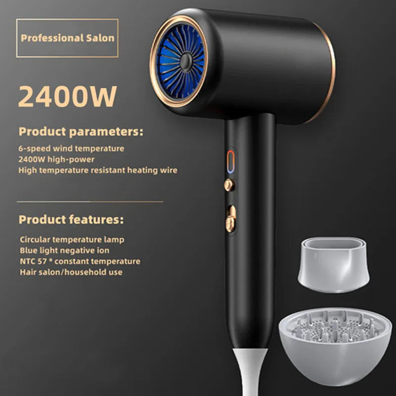 Manufacturer's Direct Selling High-Speed Hair Dryer 2400w High-Power Negative Ion Blue Light Hair Care Home Hair Salon Hair Drye