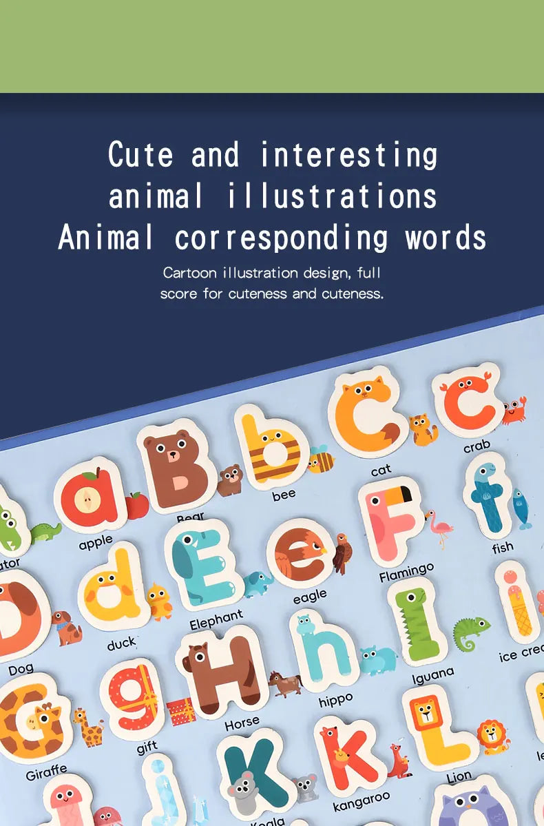 Montessori Busy Quiet Book English Magnetic Letters Card Pairing Exercise Puzzle Spell Games Educational Toys For Children Gifts