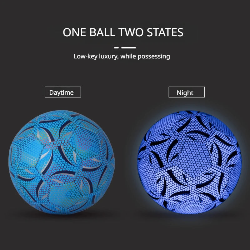 Luminous Football Size5 Machine-stitched Reflective Football Pu Training Game Adult Luminous Football Soccer Training Equipment