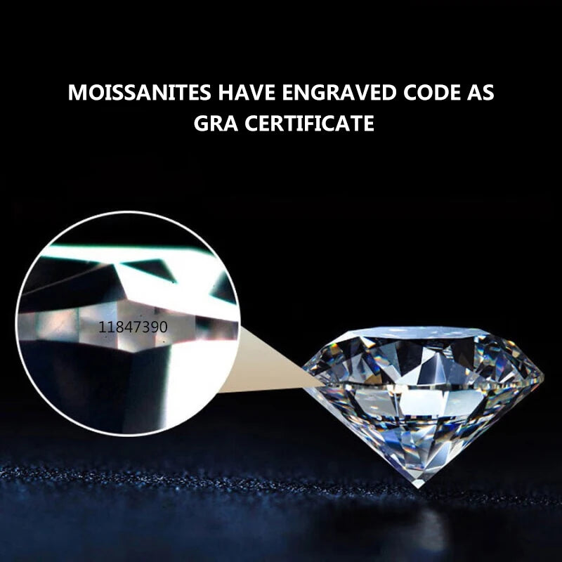 18k Plated 3.8CTW Genuine Moissanite Rings for Women 5 Stones Sparkling Bridal Wedding Jewelry 925 Sterling Silver Ring