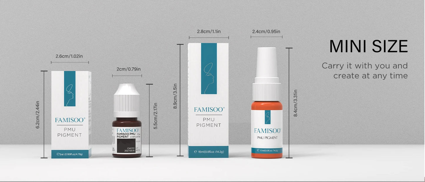 FAMISOO 5ML Lip Tattoo Inks Microblading Organic Permanent Makeup Lips Pigment Tattoo Pink Eyebrow Eyeliner PMU Pigment 0.17 OZ
