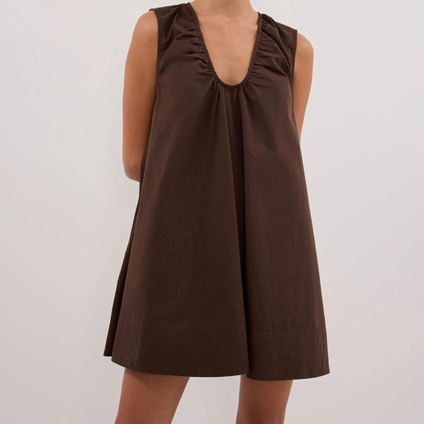 New Fashion Womens V Neck Tank Dress Sleeveless Solid Color Loose Beach Dresses With Pocket Club Street Style Hot Sale S-XL