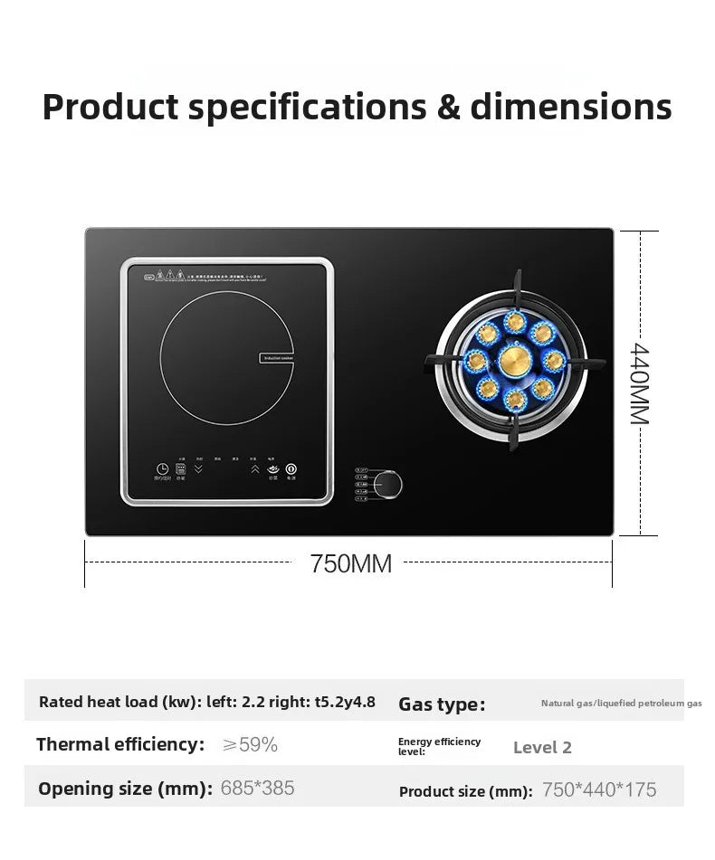 Double Burner Built-in Gas Stove With Electronic Ignition Energy Efficient Natural Gas Stove For Use