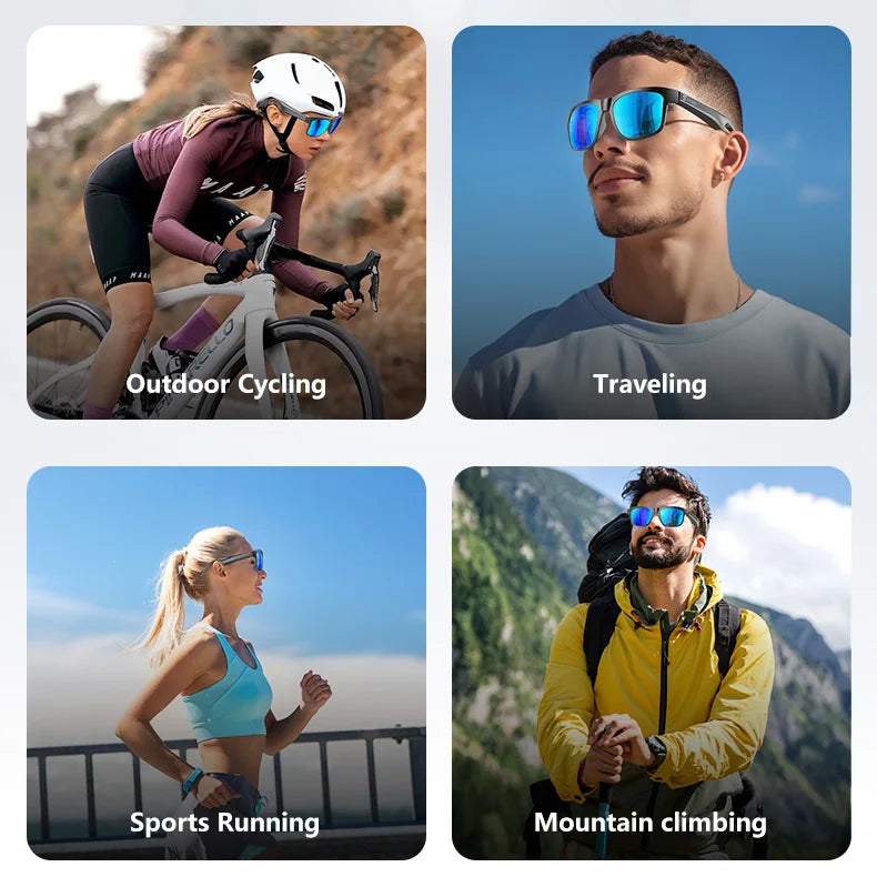 2026 New Smart Glasses Men Women Sunglasses, Bluetooth 5.4 Audio Glasses, UV400 Sports Headphones, 50H Standby 5H Playtime, TR F
