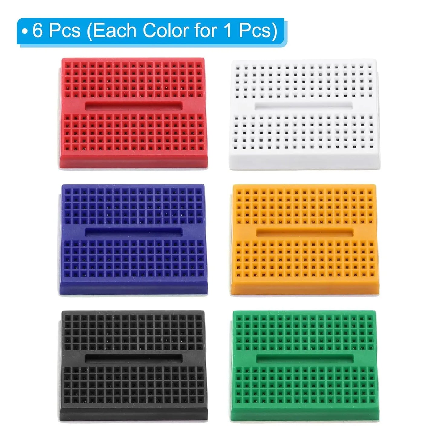6pcs Solderless Breadboard Small Breadboard 170 Tie Points Prototype PCB Bread Board Electronics Self Adhesive Plates