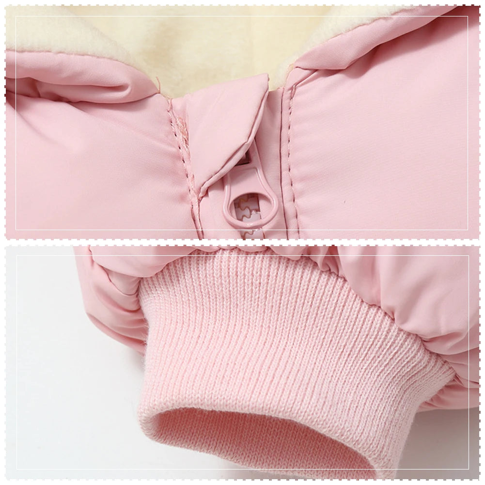 Baby Fur Hooded Jumpsuit,Waterproof -30 Degrees Snowsuits,Toddler Children's Winter Overalls,Infant Boys Girls Down Jacket 1-3T