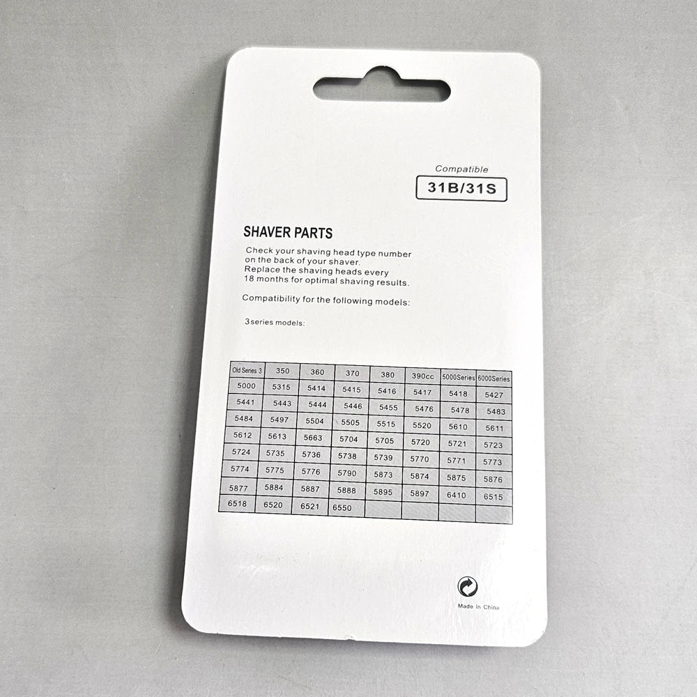 Silver 31S Replacement Foil Head Cutter For Braun 360/370/380/390/390CC, 5000, 5005, 5010, 5015, 5311, 5312, 5313, 5770, 5774