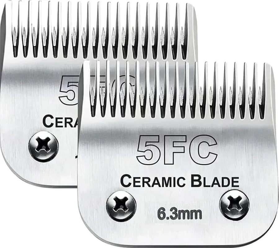 2PC Detachable Pet Clipper Replacement Ceramic Blades Compatible with many Andis /Oster A5/Wahl KM Series Dog Clipper Trimmer