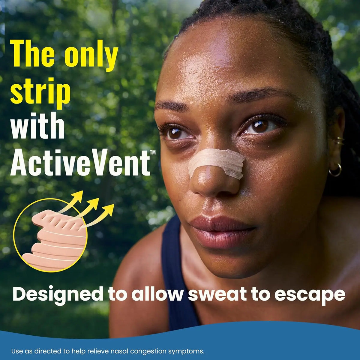 Sport Nasal Strips for Adults Sweat Resistant Extra Strength Hold Drug-Free Breathing Aid Workout Exercise Sleep Comfort for Men Women