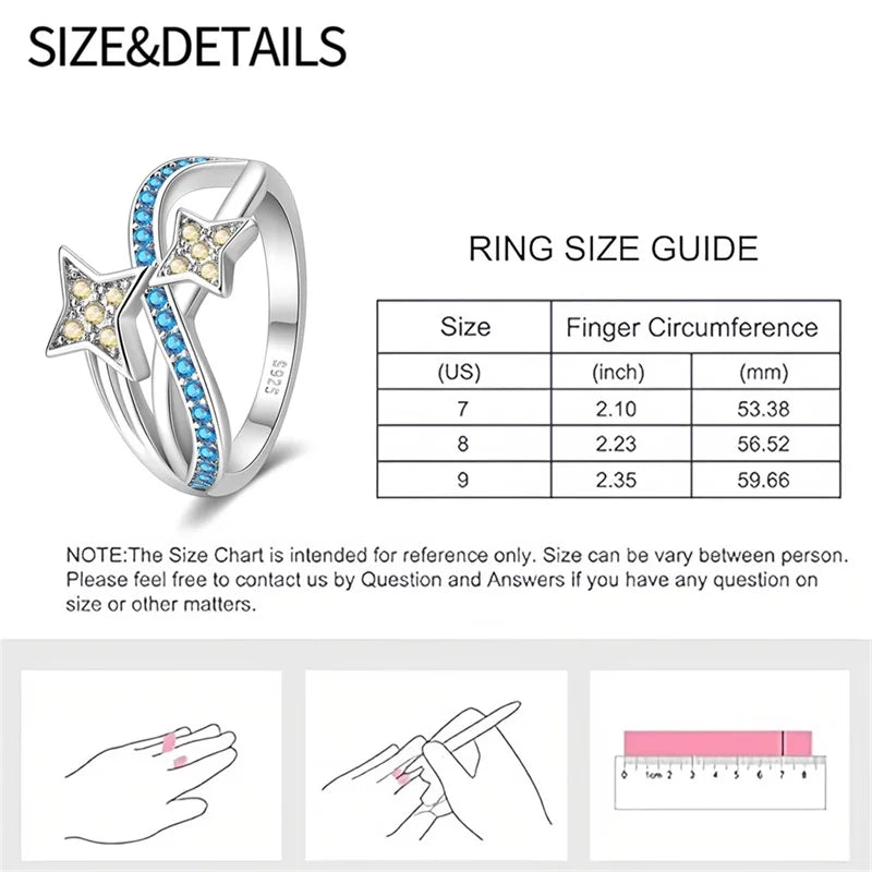 925 Silver Romantic Princess Pink Bow Rings For Women Fashion Star Moon Devil's Eye Ring Valentine's Day Wedding Jewelry Gifts