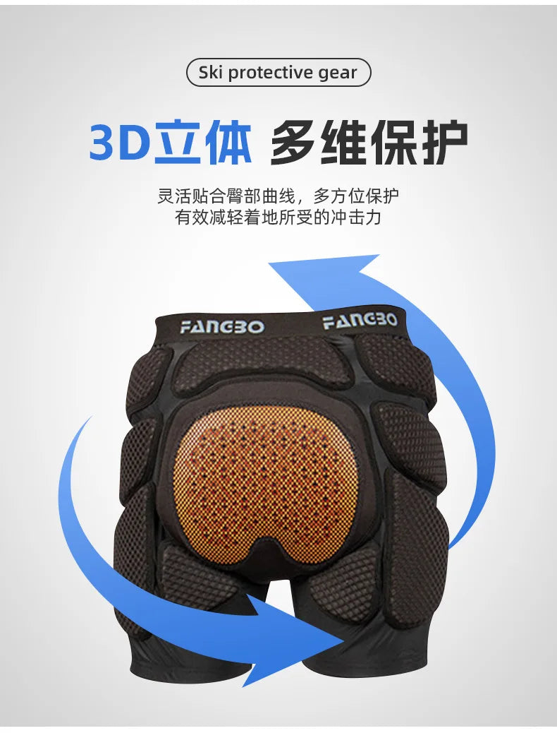Outdoor Ski & Snowboard Protective Gear Set - Breathable Anti-Fall Hip Pants & Knee Pads for Skiing Ice Skating