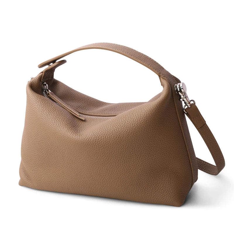 2024 New Women's Bag Female Luxury Soft Genuine Leather Handbag Lady Fashion Daily Casual Shoulder Bag Girls Crossbody Messenger