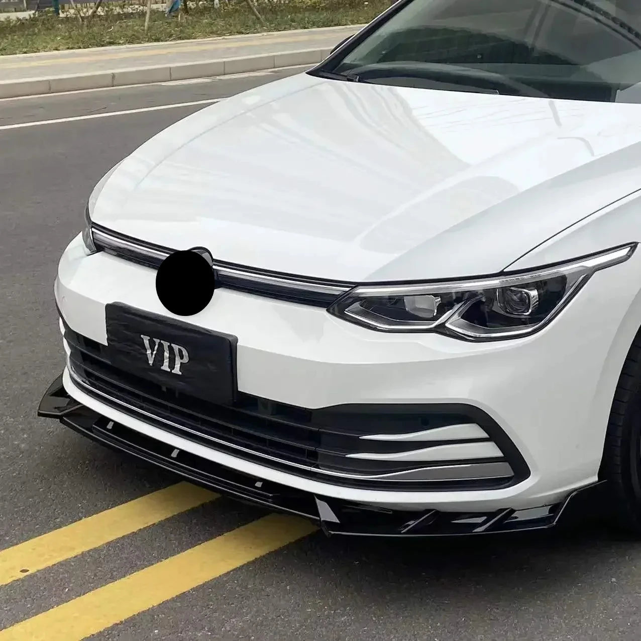 For Volkswagen VW Golf 8 MK8 Ⅷ R GTI GTD GTE 2019 To 2023 Front Bumper Lip Splitter Spoiler Diffuser Body Kit Auto Accessories