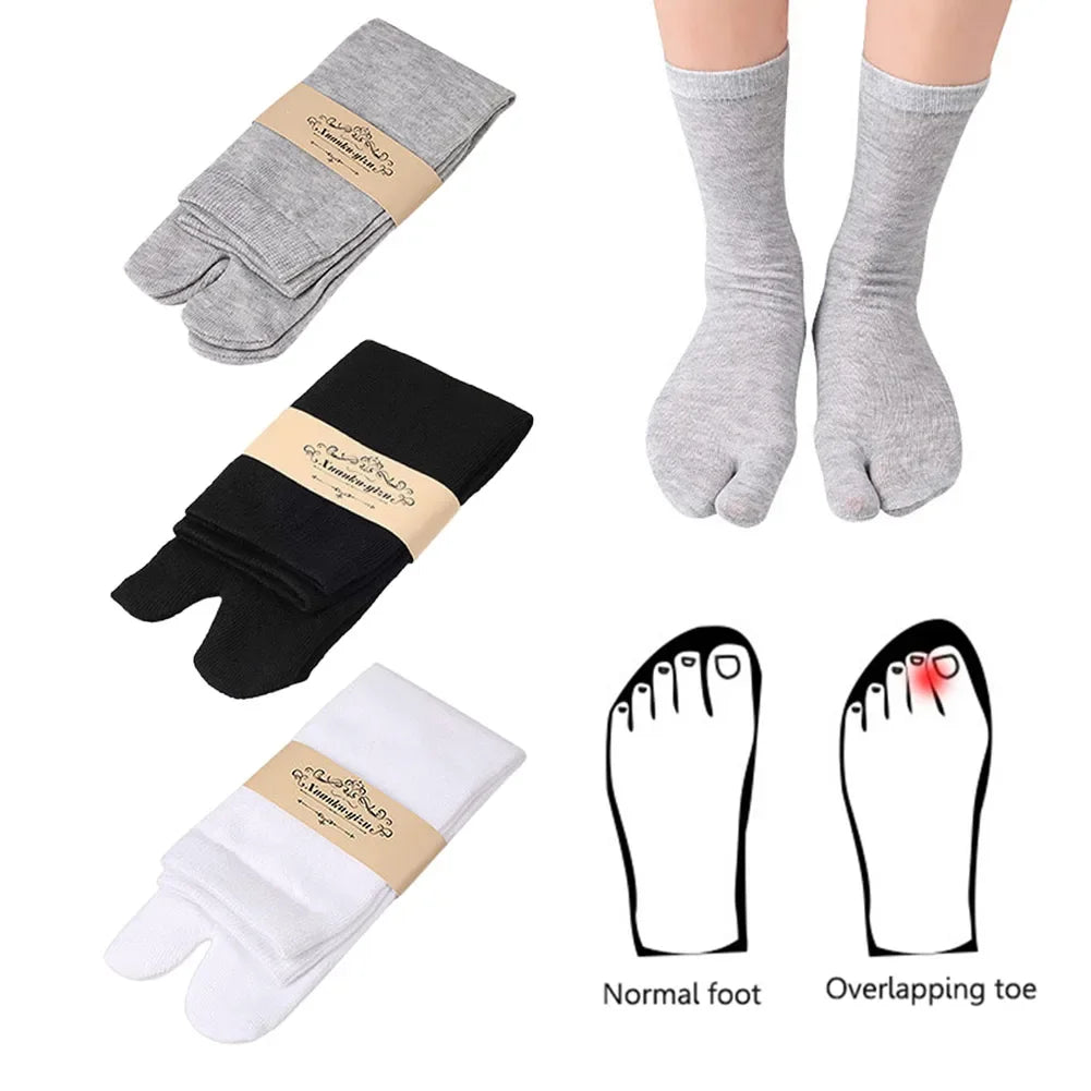 1-5Pair Japanese Style Two Finger Socks Unisex Clog Socks Polyester Toe Separation Socks Kimono Flip Flop Sandal Split Toe Sock