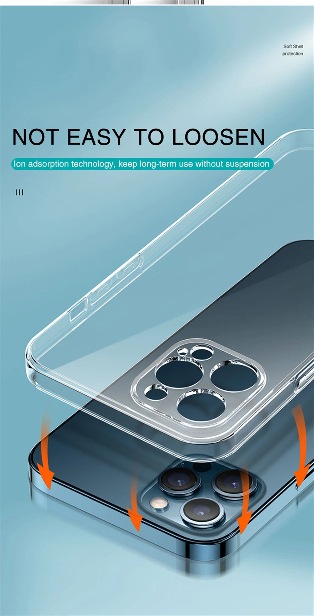 Clear Case For iPhone 16 15 14 13 12 11 Pro Max 16e Silicone Cover For iPhone 13 Mini X XS Max XR 7 8 Plus Transparent Cover