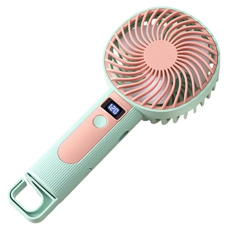 YCOC-Standing Fan Bladeless Electric Handheld Fans Portable Hand Fan USB Rechargeable Fan Fan Green