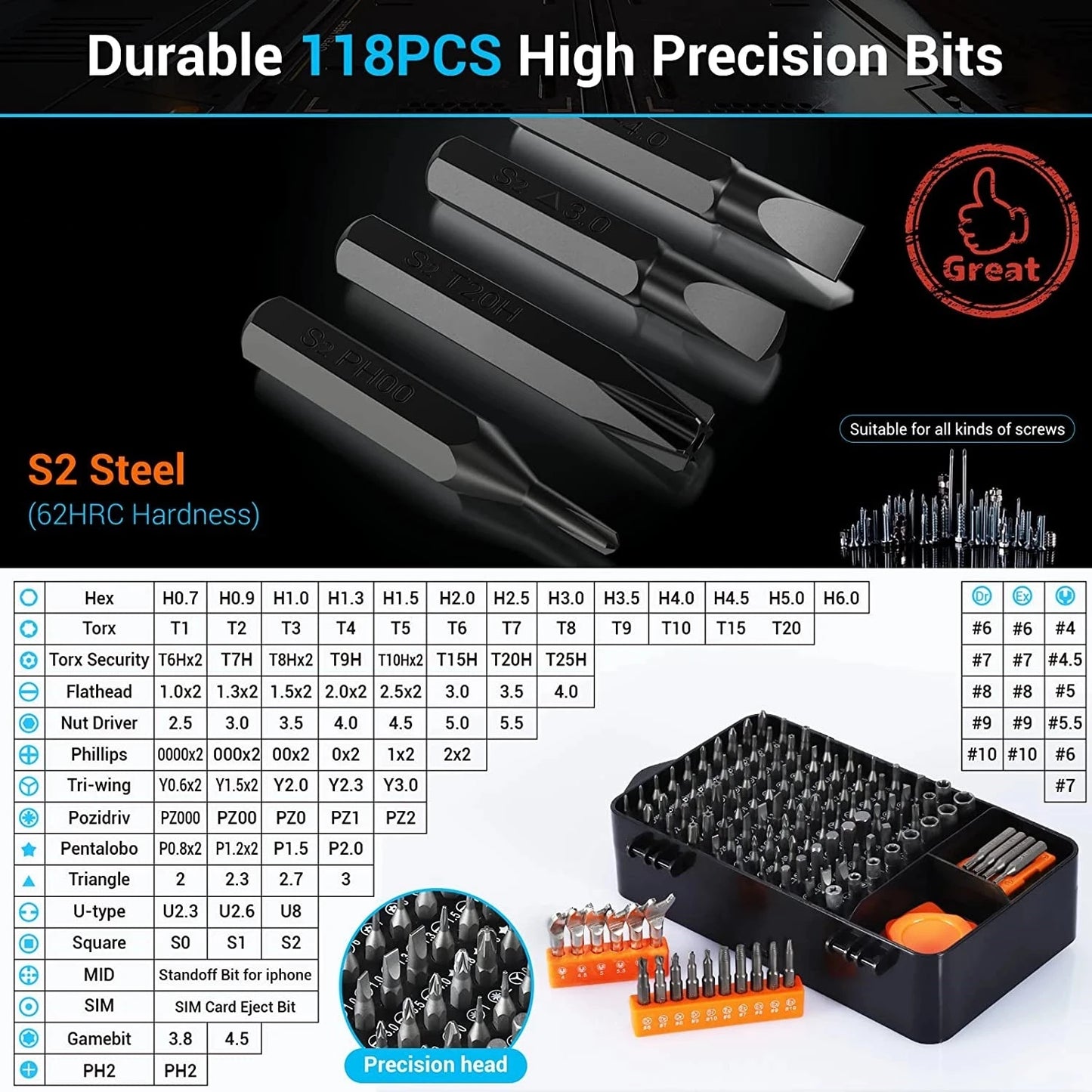Screwdriver Set Precision Magnetic Screw Driver Bits Torx Hex Bit Handle Mobile Phone Repair Screwdrive Kit Hand Tools