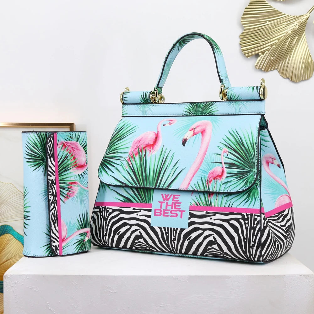 Luxury Women Bags Leather Vintage Painting Art Purse Handbags Girl Shoulder Bag Fashion Cross Body Messenger Bag Female Totes