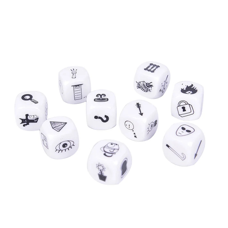 1Set Story Dice Puzzle Board Game Telling Story Book Family/Party/Friends Parents with Children Funny English Game