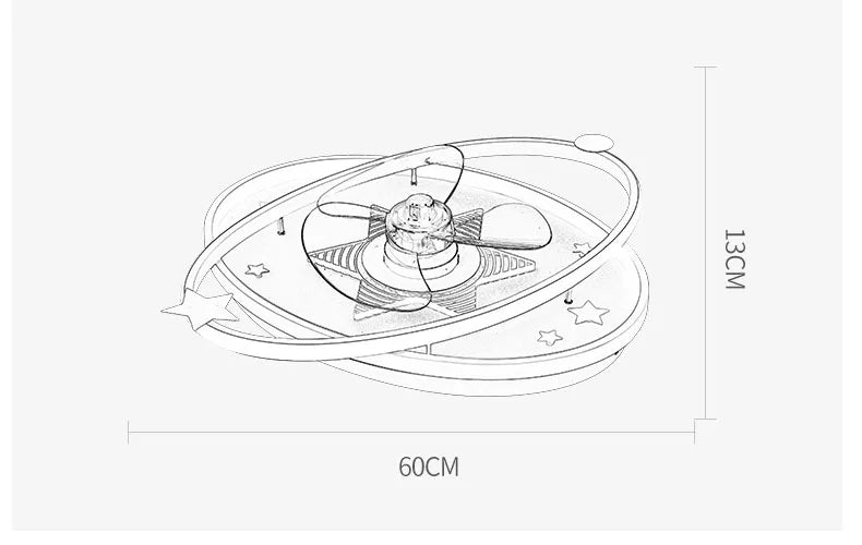 with light small ceiling fan Led kids light with fan Chandelier For Home Bedroom Lamp 3 Color Dimmable remote control fan light