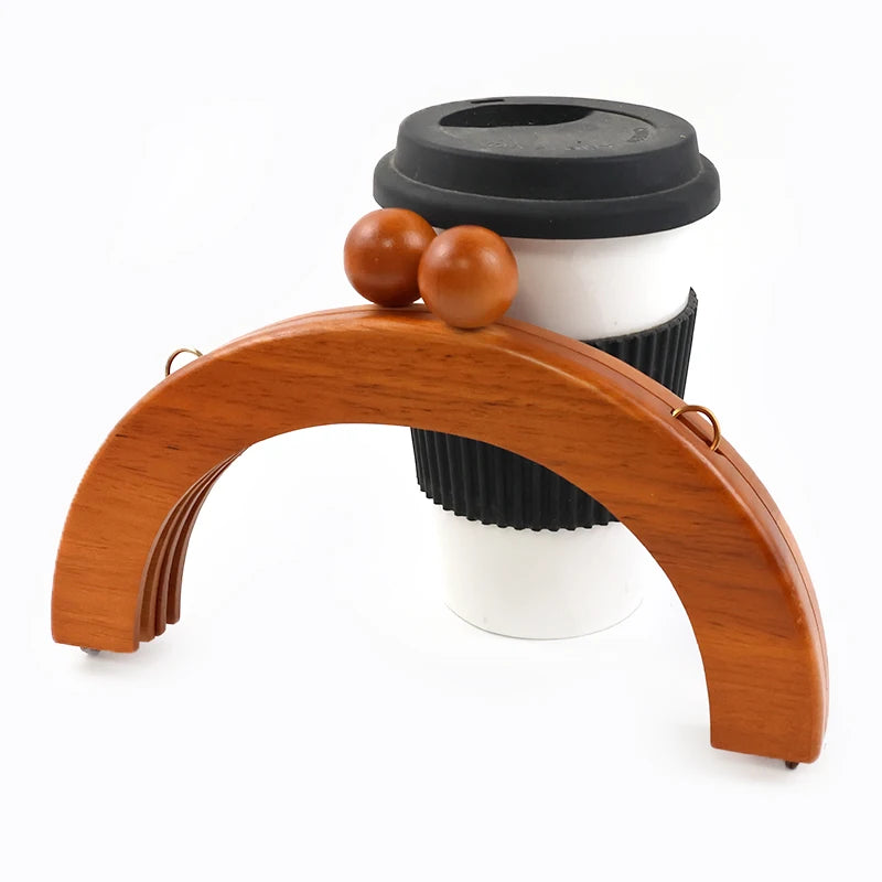 Deepeel Wooden Bag Handle 14/20cm Purse Frames Kiss Clasp for Handbags Wallet DIY Handmade Sewing Brackets Bags Accessories