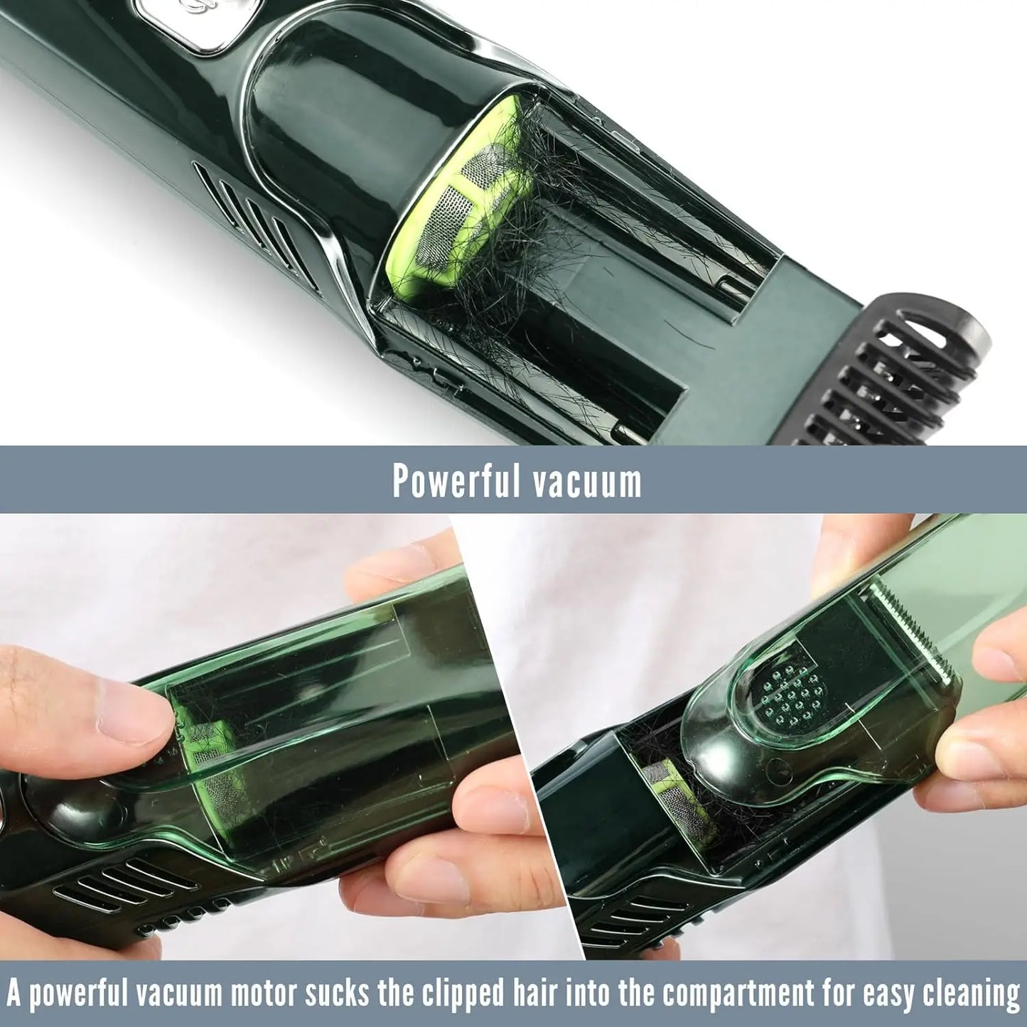 Hatteker Beard Trimmer for Men Cordless Adjustable Beard Mustache Trimmer with Built-in Vacuum Wet/Dry Clipper Travel-Friendly