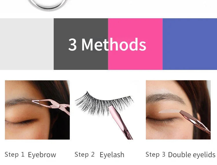 New Elbow Eyebrow Pliers Clip Scissors Tweezers Straight Pointed Stainless Steel Eyebrow Plucking Makeup Beauty Tools