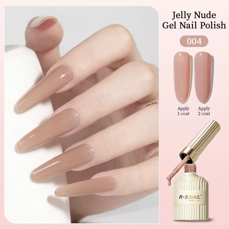 Nude Series Gel Nail Polish Soak Off UV LED Semi Permanent Jelly Nude Pink Gel Varnish Long Lasting Manicure Salon DIY Nail Art