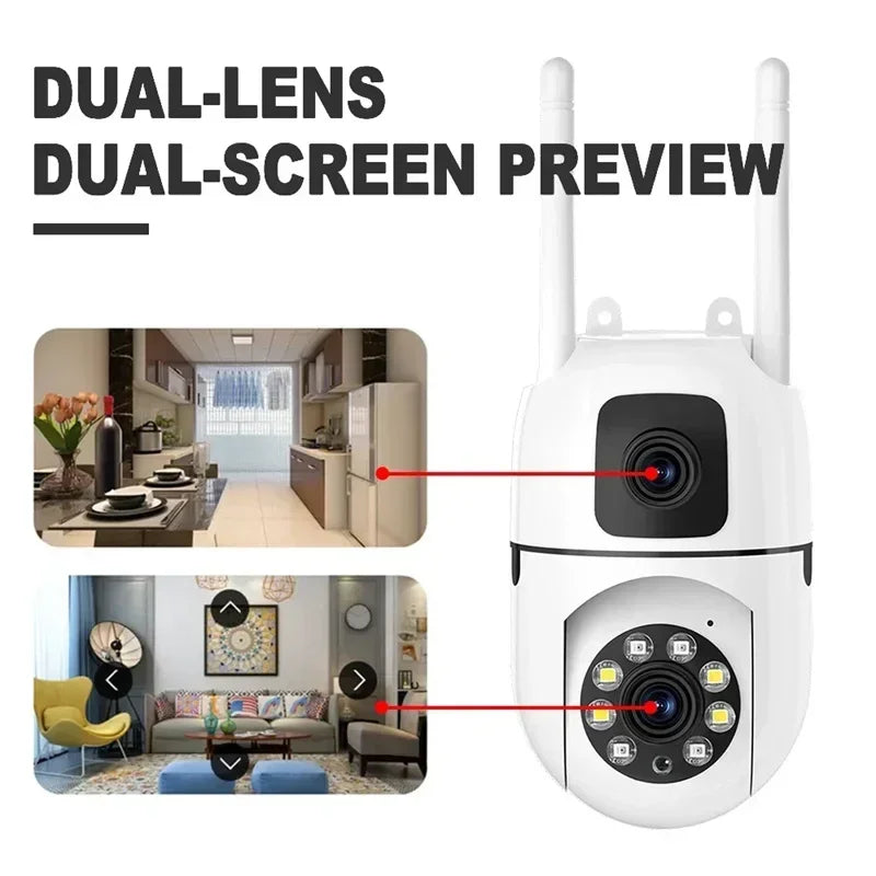 8MP Wifi Camera Dual Lens Security Wireless Outdoor Cameras Two-way Audio Auto Motion Detection Night Vision Home Baby Monitor