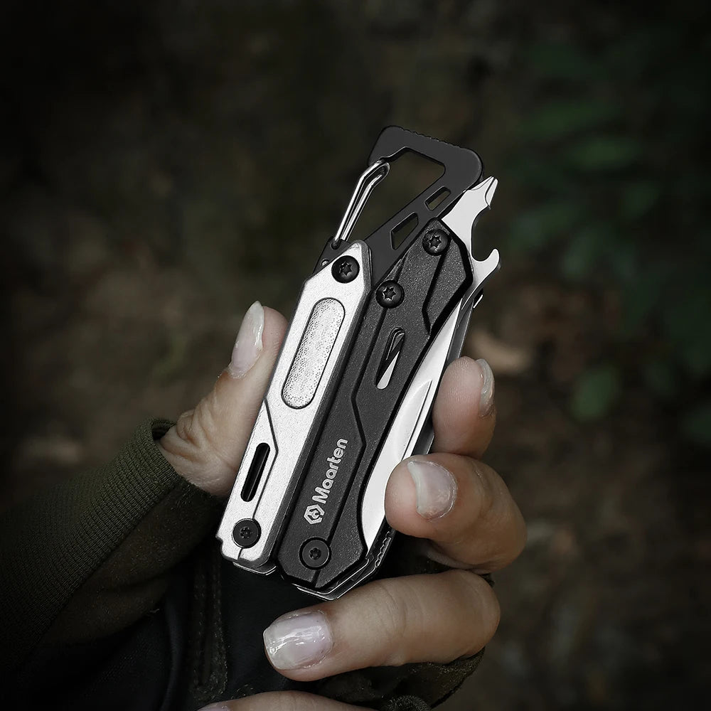 Maarten Multitool, 9-in-1 Stainless Steel Multi Tool Pocket Knife with Screwdriver,  Multitool Pliers, Survival Equipment