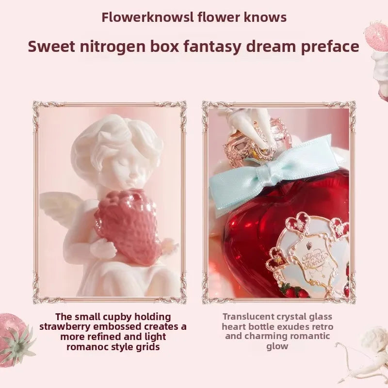 Flower Knows Strawberry Rococo Series Makeup Set Glitter Matte Eyeshadow Palette Blusher Power Velvet Lipstick Kit Perfume Set