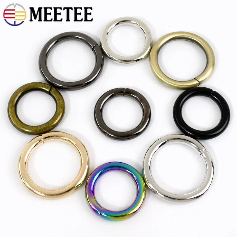 5Pcs 13-50mm Metal O Ring Buckles for Bag Strap Circle Connector Clasp Dog Collar Belt Buckle Chain Hooks Loop DIY Accessories