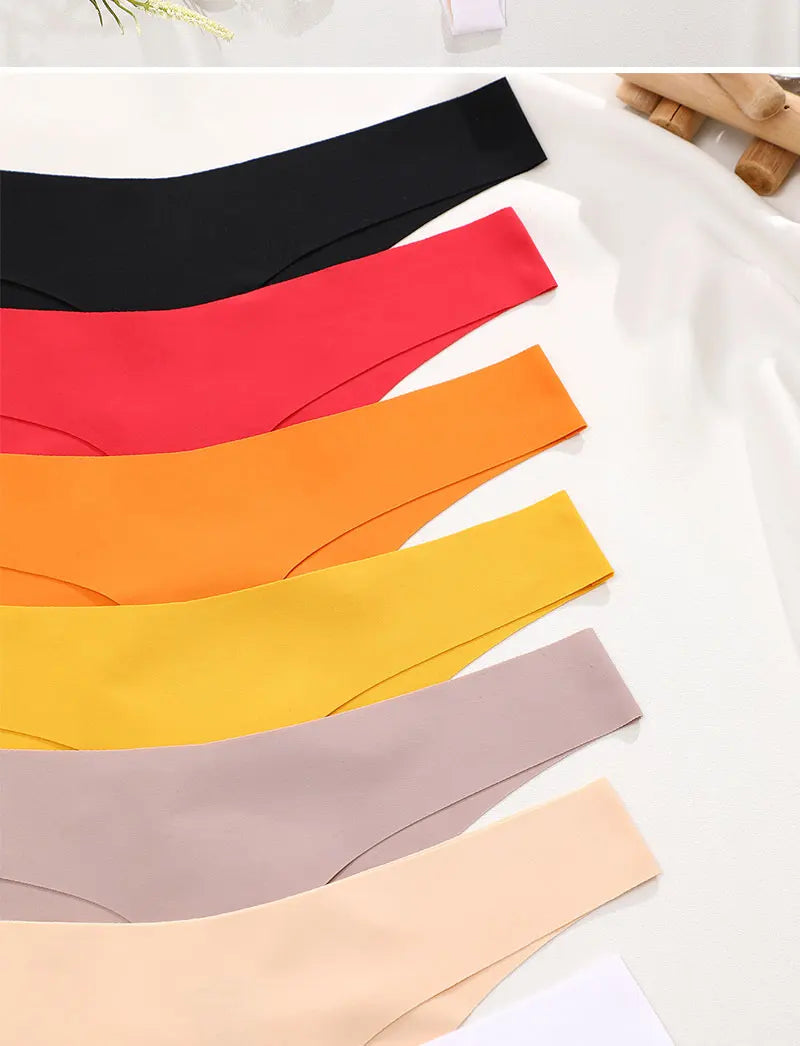 5Pcs/Set Sexy G-String Underwear Female T-back Intimates Lingerie Seamless Low Waist Underpants 10 Color Lady Bikini Panty XS-XL