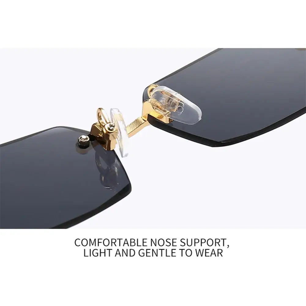 Trendy Rimless Rectangle Sunglasses Personalized Jelly Colored Frameless Sun Glasses Retro Shades Fashion Travel UV400 Eyewear