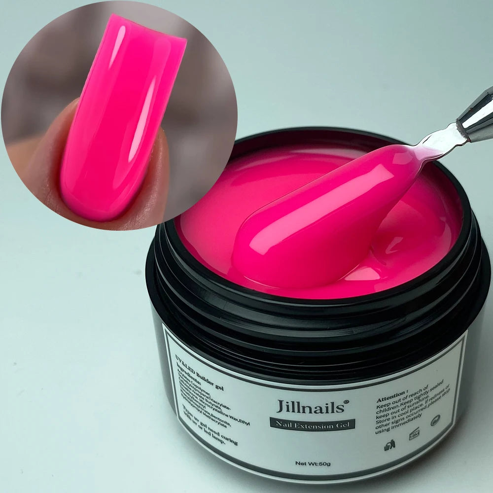 Jillnails Neon Gel Builder 50G Neon Green Pink Orange Red Yellow Builder UV Hard Gel for Nails Extension