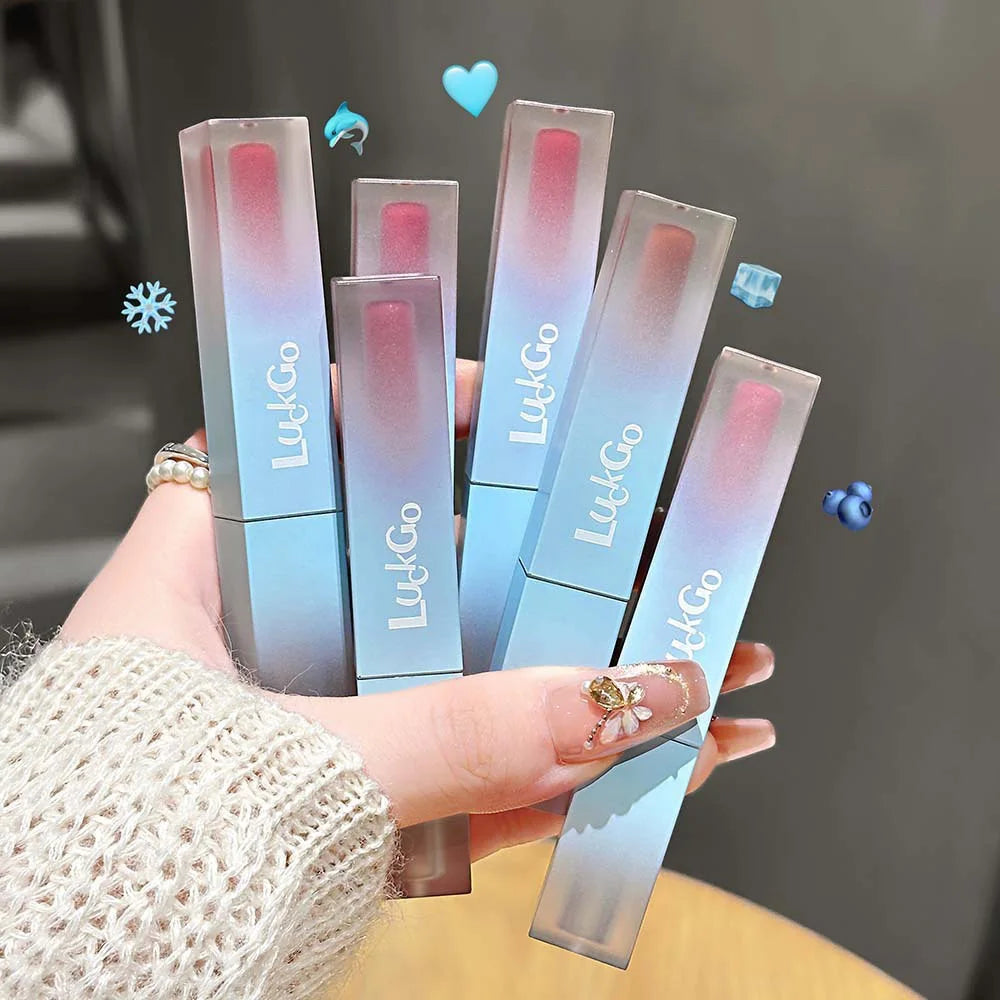 1Pc Nude Matte Lip Mud Waterproof Non-stick Pink Liquid Lipstick Long Lasting Highly Pigmented Lipgloss Tint Korean Cosmetics