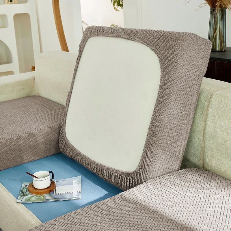 Jacquard Sofa Cover Stretch Fabric Sofa Seat Cushion Cover For Living Room Removable Spandex Seat Case Chaise Lounge Home Pets