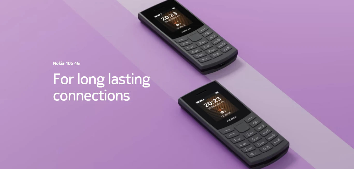 Nokia 105 4G 2023 Feature Phone Dual SIM Bluetooth 5.0 1450mAh FM Radio Call Recording with Hebrew Keyboard New And Original
