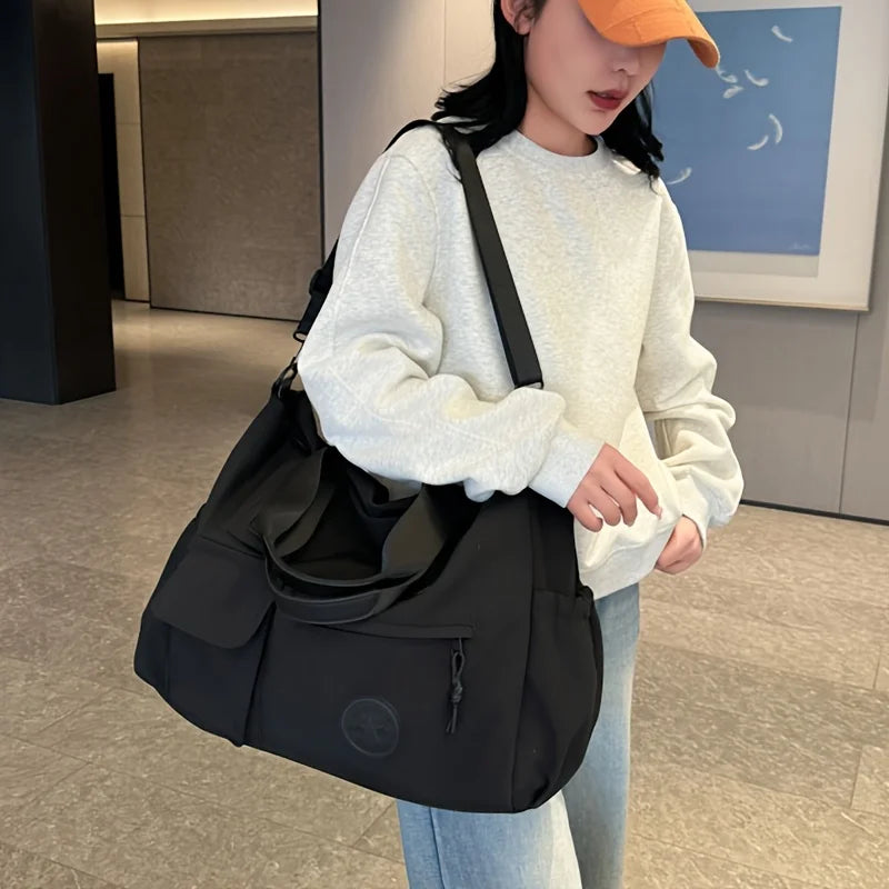 [Large Capacity Travel Tote] Large Capacity Travel Tote Bag, Lightweight Luggage Carry-on, Gym Bag with Shoulder Strap