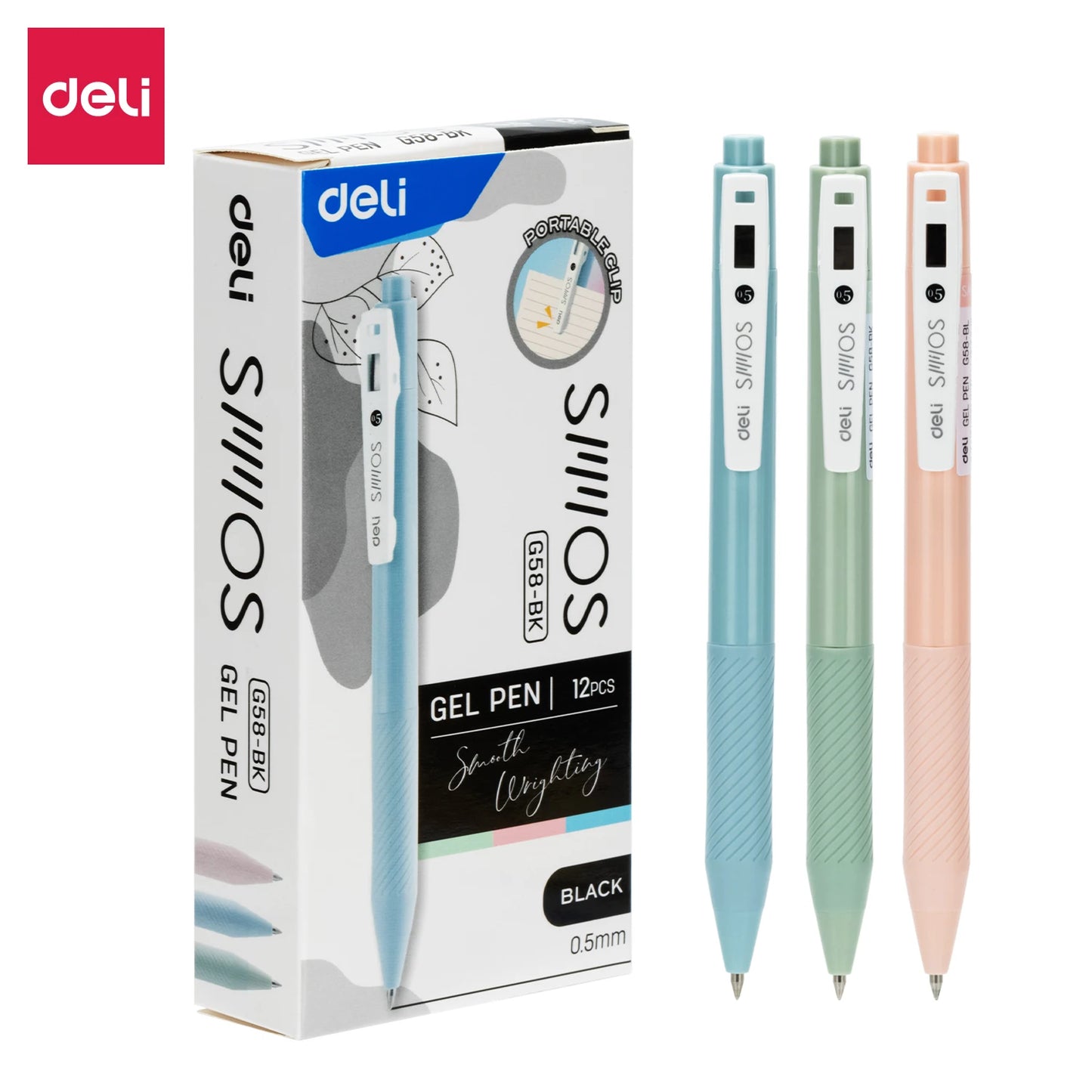 Deli Four Color Switching Simple Ballpoint Pen 0.7mm Bullet Head Student Office Writing Tool Stationery Exam Supplies 12pcs