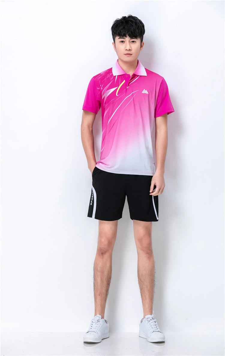 Quick dry Tennis tshirts,badminton sportswear shirt men/women,table tennis V-neckshirt,game clothes custom volleyball shirt 6907