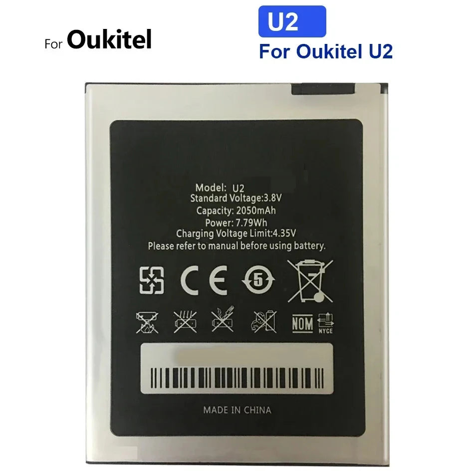 Battery for Oukitel U25 U20 U16 U15 U11 U7(pro Plus MAX) U22 U18 U10 C21 C18 C17 C15 C12 C11 C5 S70 Pro C25 C10 C8 C4 C2 S80 S77