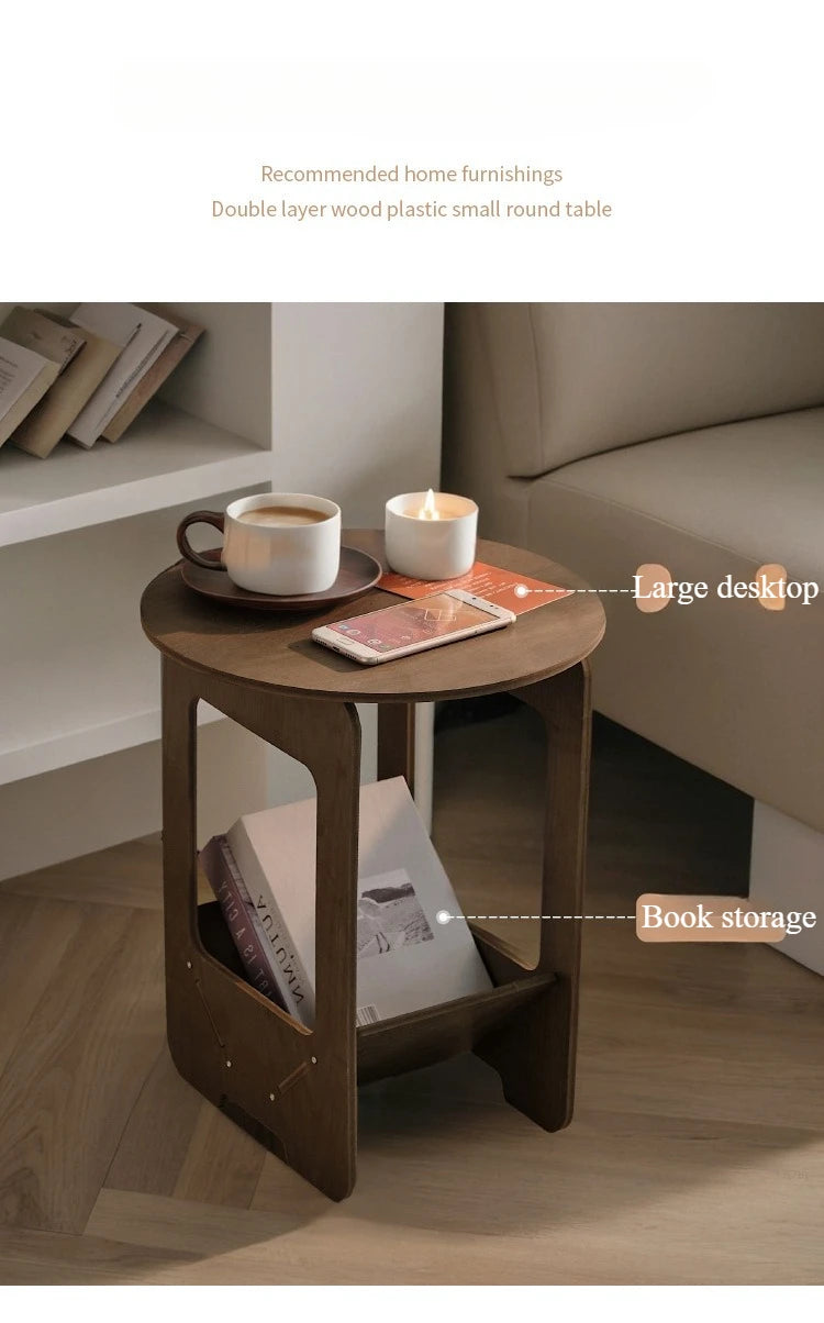 14 Inch Sofa, Side Table Bedroom Bedside Table Multifunctional Splicing Balcony Coffee Round Table Living Room Bookshelf