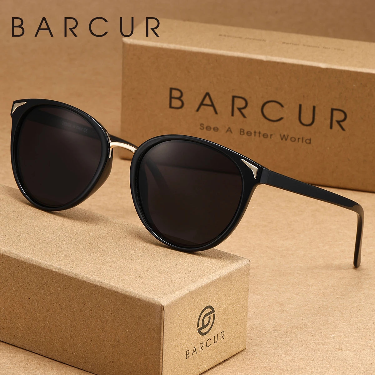 BARCUR 1pcs Women Sunglasses Optional Color Round Lens Lightweight Comfort Driving Casual Commute UV400 Polarized Sunglasses