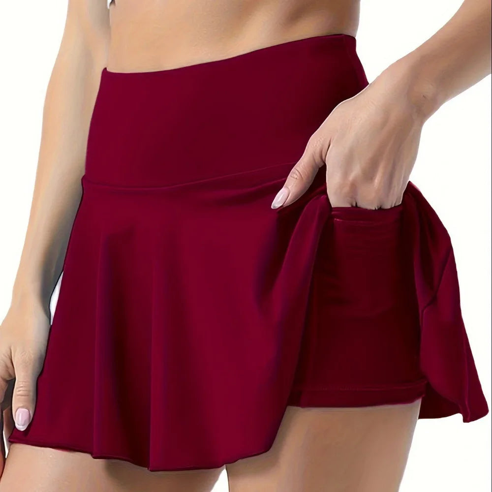 Pleated Tennis Skirts Tummy Control with Shorts Pockets Golf Skorts Moisture Wickin Built-in Shorts High Waisted Skirts Training