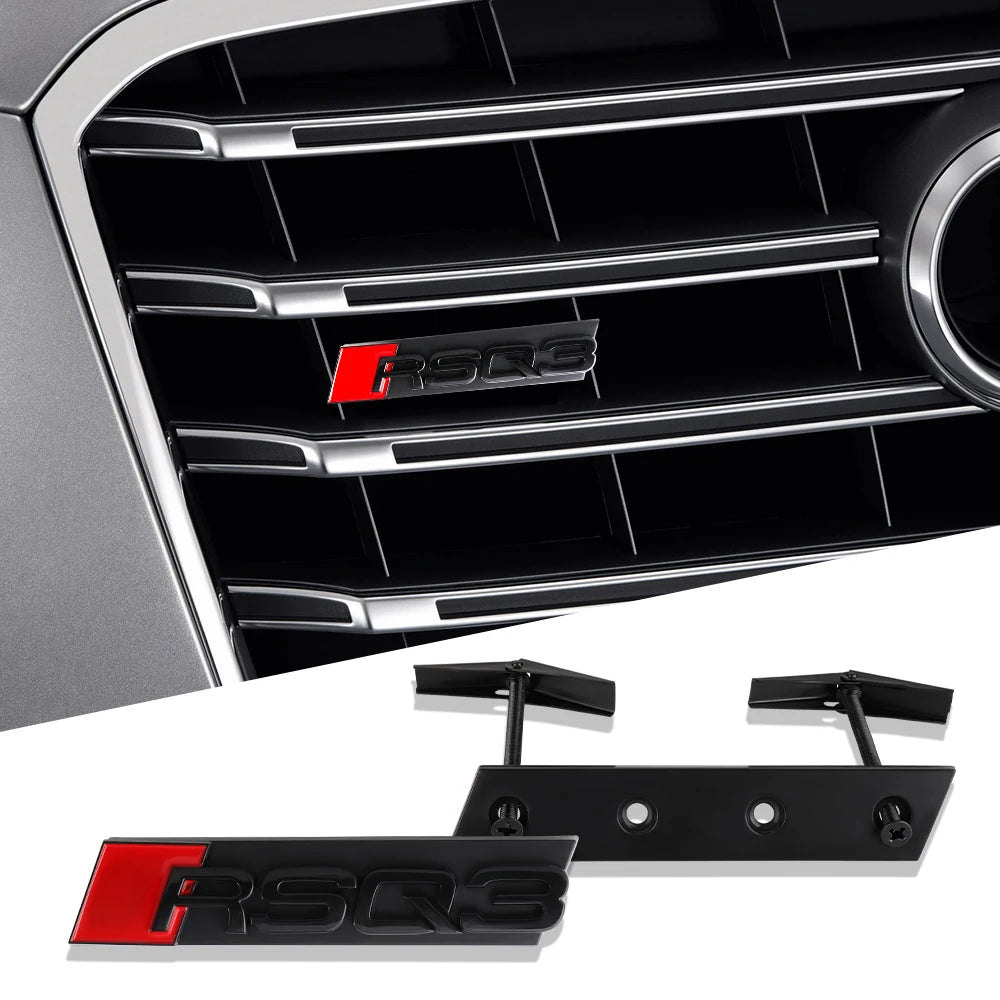 Car Styling Front Grille Emblem Decoration Sticker Auto Modification Accessories For Audi SQ3 SQ4 SQ5 SQ6 SQ7 SQ8 RSQ3 RSQ5 RSQ7
