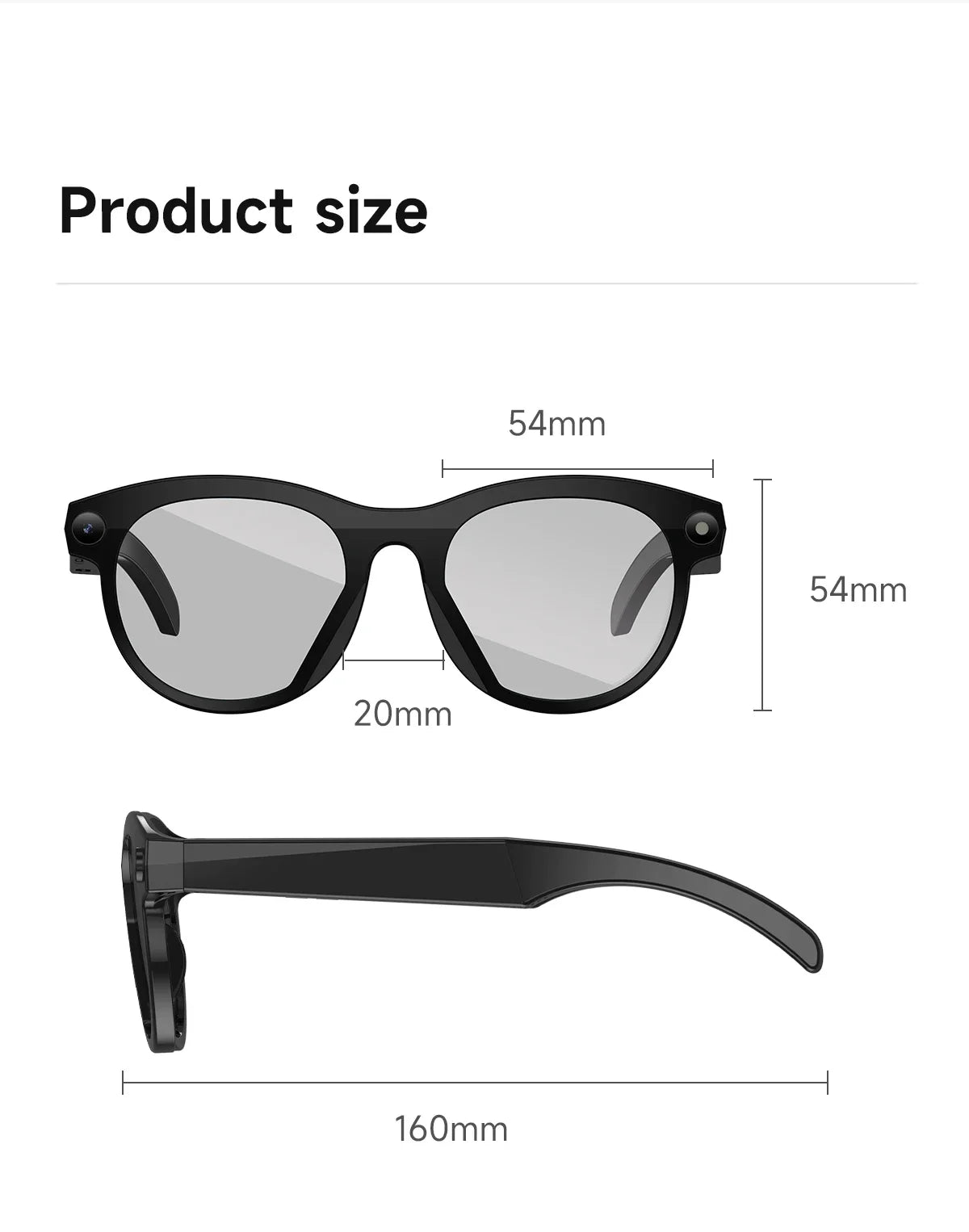 New HD AI Smart Glasses Intelligent Camera Shooting Translation Bluetooth Call LED Flashlight Intelligent Recognition Sunglasses